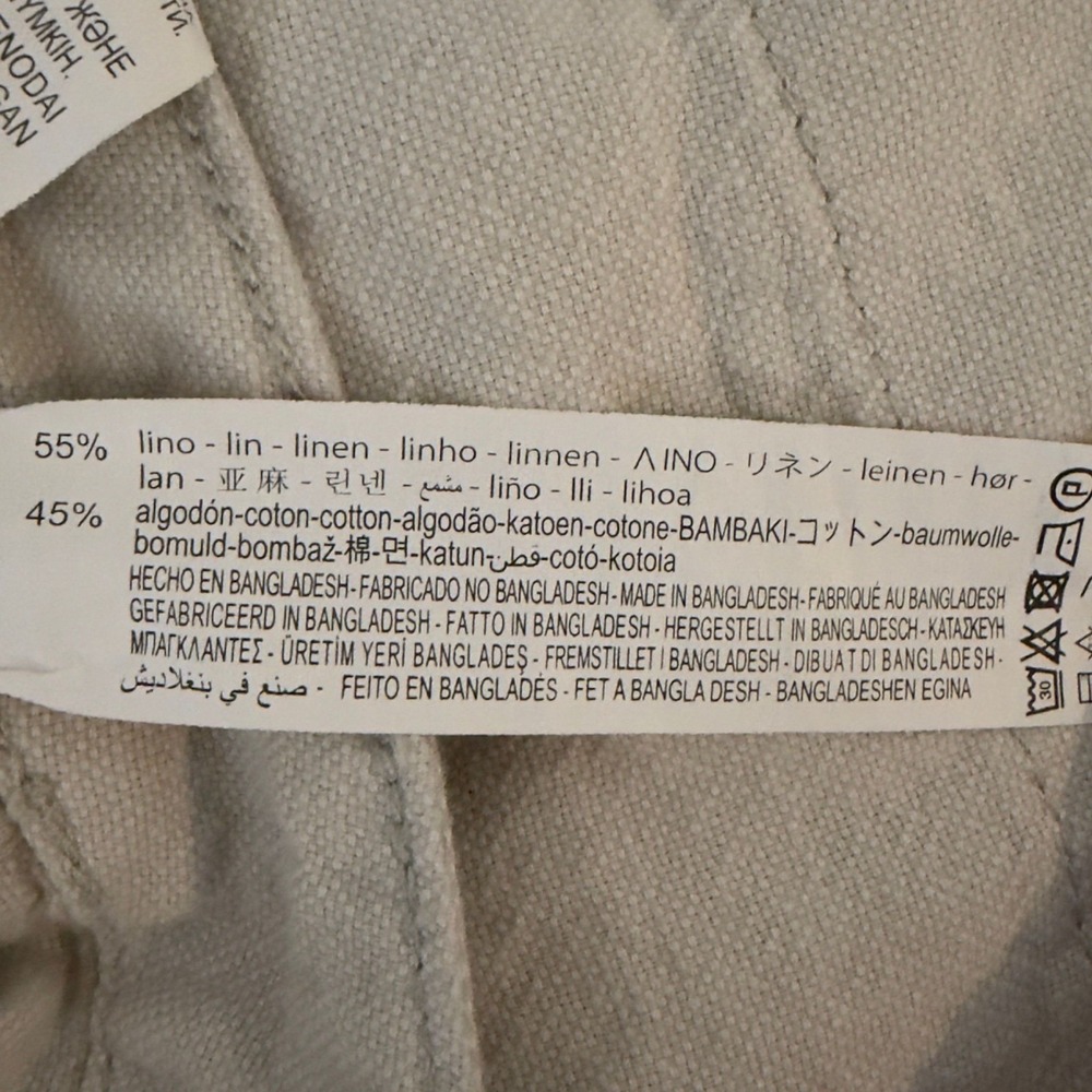 Zara Linen Cotton Bermuda Chino Shorts Oatmeal Beige Relaxed Fit Men's Size 32 - Picture 10 of 10